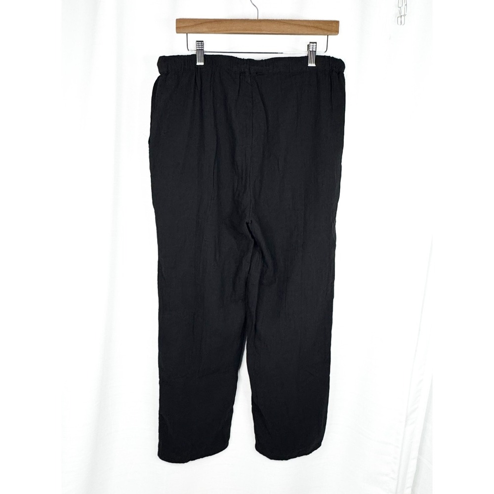Quince Womens M Organic Cotton Gauze Straight Leg Pants Black NWT Drawstring - Picture 3 of 12